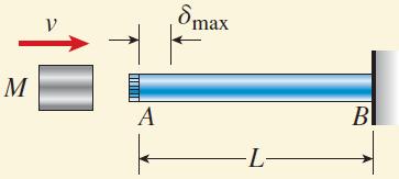 예제 -17 문제 (a) 충격에의한봉의최대수축량 max 과이에대응하는충격계수 (b) 봉의최대압축응력 max 과이에대응하는충격계수구하기 봉의축강도는 EA 임.
