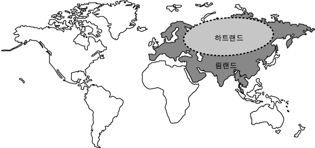 남카프카스지역의갈등구조와개입 확산지정학 71 도에서중국남부에이르는아시아의 [ 그림1] 광역림랜드지역몬순기후지역등가장자리의땅을포함한다. 림랜드는정치적인통일과힘의집중이이루어지지않고, 많은독립국으로나누어져있다. 림랜드지역은유럽ㆍ인도ㆍ중국등커다란문명들이존재했던인구밀집지역이다.