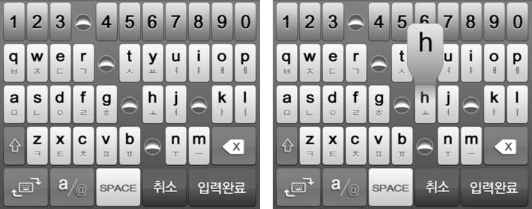 1220 스마트폰환경에서스파이웨어에저항하는동적이미지기반가상키보드기법 Fig.1. Random space keyboard[5] 이웨어에안전하지않다. 본논문에서는스파이웨어에저항하는패스워드입력기법인 RIK (Rolling Image virtual Keyboard, 릭 ) 을제안한다. 제안기법은터치이벤트정보와스크린캡쳐를이용한스파이웨어공격에안전하도록설계되었다.