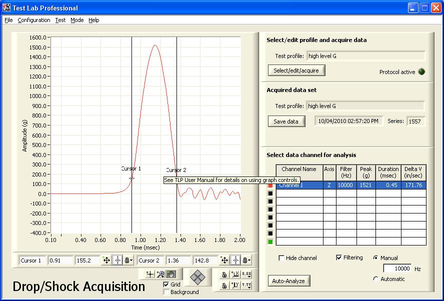 - Board Level Drop Test - Service Condition Equivalent drop height (inches/cm) Velocity Change (in/s, cm/s) Acceleration Peak (G) Pulse duration (ms) H 59 / 150 214 / 543 2900 0.