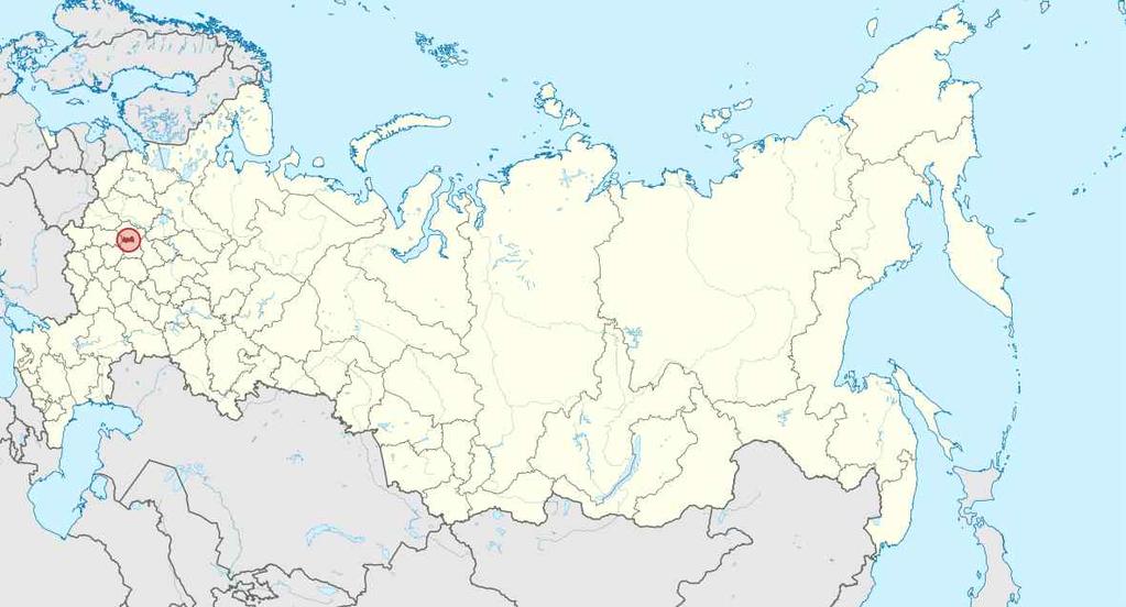 1. 개관 1) 위치 [ 그림 : 모스크바위치 ] 출처 : http://ru.wikipedia.org 영어로는모스코 (Moscow) 라고한다. 유럽러시아중부, 오카강 ( 江 ) 지류인모스크바강유역에자리잡고있다.