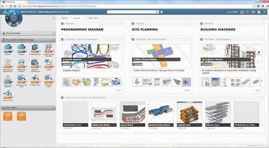 3DEXPERIENCE 플랫폼기반의건축, 엔지니어링및건설솔루션 다쏘시스템의 3DEXPERIENCE 플랫폼은비즈니스환경플랫폼입니다. 3DEXPERIENCE 플랫폼은가치를창출하고소비자경험을차별화하려는기업의모든조직에게이상적인소프트웨어솔루션을지원합니다.