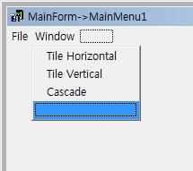 각각의메뉴아이템을선택하고다음코드를추가 17 MDI Window 관리메뉴추가