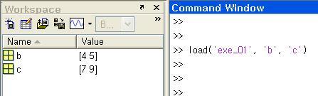 variable load 1 v 첫번째 : MATLAB 프로그램상단 File/Open 을이용하여해당파일 load v 두번째 : Command Window 에서