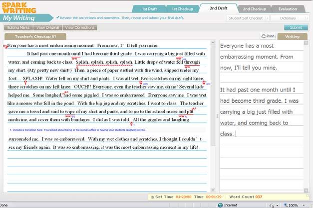 My Writing Lesson 4: 2 nd Draft (My Writing-Test Mode) Test Mode