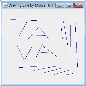 마우스를이용한선그리기 import javax.swing.*; import java.awt.*; import java.util.*; import java.awt.event.