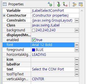 이예에서는위에서설치한 RXTX Java Communication API 를이용하여직렬통신을구현한다. 프로그램소스는별도의 zip file 를참고할것. A. GUI class 프로그래밍 i. WindowBuilder(WB) GUI Window Layout 설정 1.