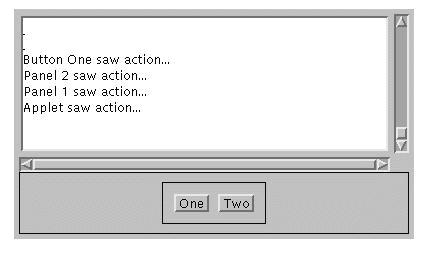 최종명님의자바강좌 7 - EVENT 다음그림은앞그림에서본애플릿의계층적 구성도이다. 그림에서 화살표는 사용자가 버튼을클릭하는 위계층으로전달되는과정을보여주고있다. 파일 Example1.java import java.