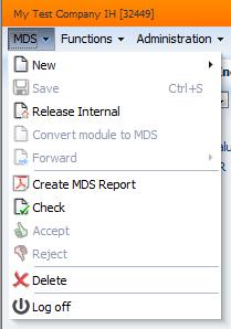 이메뉴항목을사용하면해당 MDS 를자사또는수신자의관점에서 MDS 보고서 (report) 를 출력할수있습니다 : Menu Item Description MDS 보고서작성
