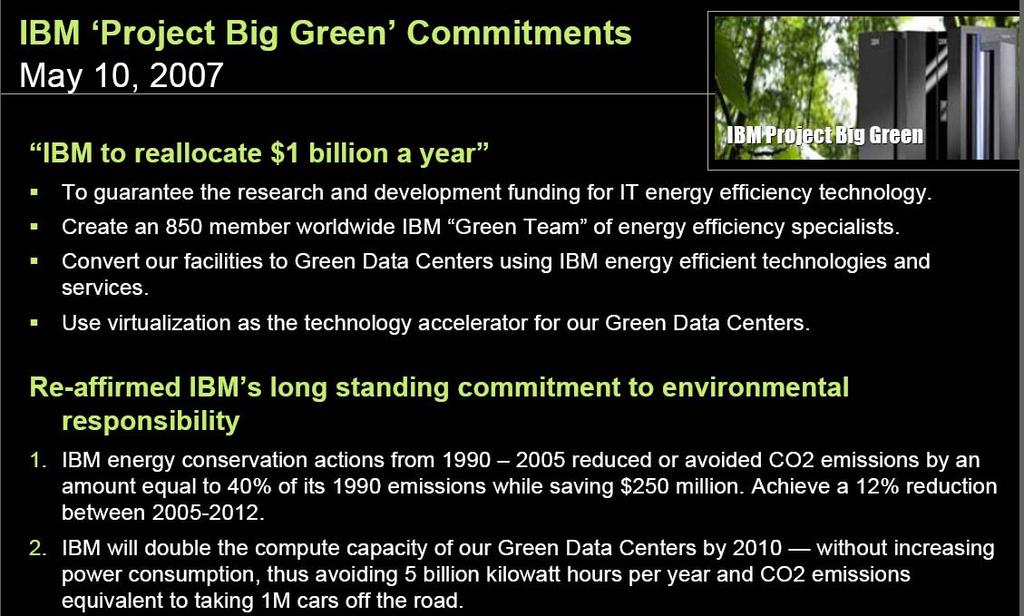 I. IBM 의 Green Data Center 의배경 -IBM 의 Green Data Center 출현배경