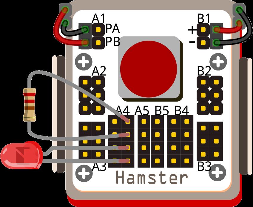 디지털출력 : 반짝반짝 LED 를깜박여요 50 import processing.hamster.*; import org.roboid.