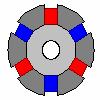 Rotor core 의모양이직선인형상입력파라미터는 Rotor 의내경 (RadRI), Rotor 의외경 (RadRO), Shaft 의반지름 (Rshaft), 자석의각도 (BetaM), 자석의옆면길이 (Mflat), 직각으로자른자석옆면의길이 (Mflat2), 자석면의왜곡율을나타낸다.