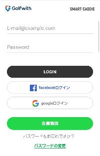 CADDIE) は 同じemailアドレスで使用可能です 1) SMART CADDIE ログイン スマートフォンとGearウォッチのペアリングが完了したらGolfwith SMART