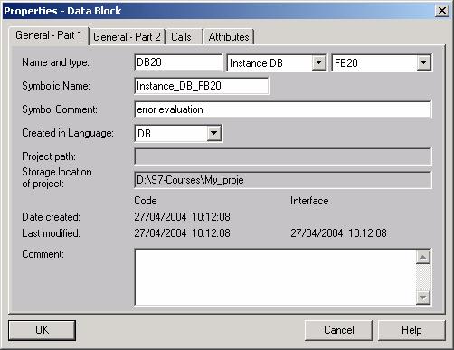 "The instance data block DBx does not exist. Do you want to generate it?