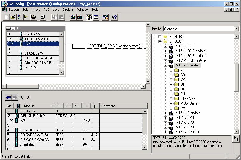 콤팩트 DP 슬레이브와모듈라 DP 슬레이브 DP Slave 중앙랙에서와같이슬레이브를구성합니다. File: PRO1_09E.