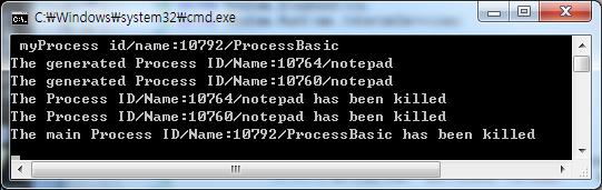 Process.Kill() public void KillProcess() { Process myprocess = Process.GetCurrentProcess(); Console.WriteLine(" myprocess id/name:" + myprocess.id+"/"+myprocess.