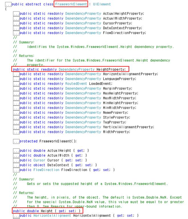 Button 클래스의 Height 는 FrameworkElement
