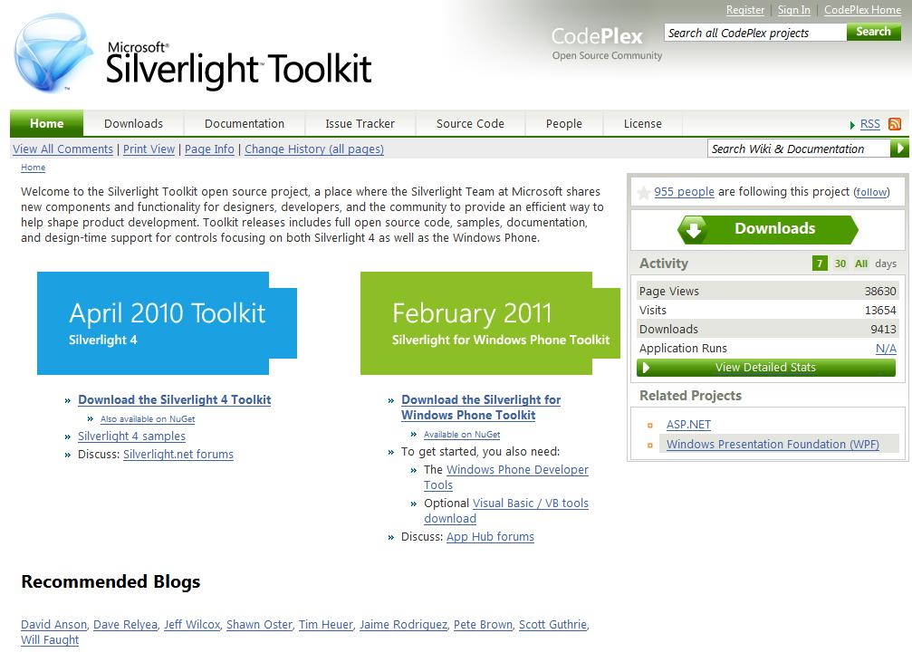 Silverlight Toolkit 은실버라이트버젂업과독릱적으로계속버젂업이이루어지고있으며개발자들의 피드백을적극적으로수용하고있다.