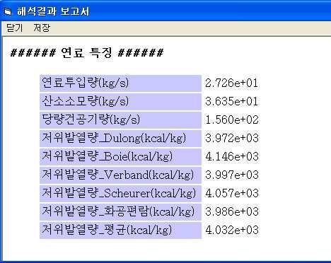 그다음으로저위발열량은측정된값을입력하되, 기존의발열량예측모델들로계산된결과를보고자하는경우하단의