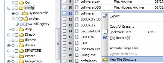 2-3. Encase 로 hive file 이용해 registry 확인하기 디스크이미지에는레지스트리가없다. 레지스트리는메모리상에존재하기때문이다.