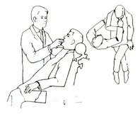 림 1). 하악인상채득시환자의입의높이가술자의어깨정도에위치하게하고, 술자는환자의전방우측에위치한다 ( 그림2). 상악인상채득시에는환자의입의높이가술자의팔꿈치에오도록하고술자는환자의우측의약간뒷편에위치한다 ( 그림3)(4). 2. 일차인상 의치지지조직인골은형태가다양하며또그것을덮고있는연조직은두께와 consistency가다양하다.