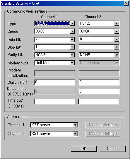 PLC 측환경설정 XG-PD 라는 Tool 로써설정을합니다. 다음은 Cnet 의통신설정내용입니다.