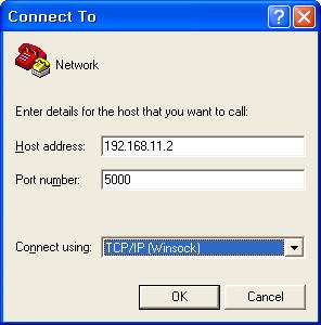 IP address 와 Port Number 를세팅합니다. Figure 35.