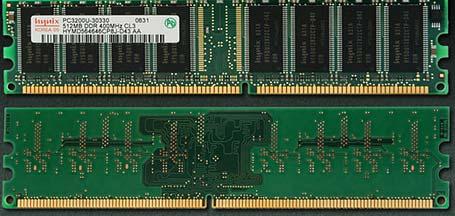 RAM의종류와규격 (4/9) 예 : DDR1 SDRAM 512MB (PC3200 또는 DDR400) 작동속도 :