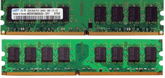 RAM의종류와규격 (5/9) 예 : DDR2 SDRAM 2GB (PC2-6400 또는 DDR2-800)