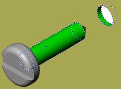 4 장 : 어셈블리기초사항 1 fastener 의원통면과 switchplate 구멍의원통면사이에동심메이트를만듭니다. 면 2 fastener 의평평한후면과 switchplate 의평평한후면사이에일치메이트를만듭니다.