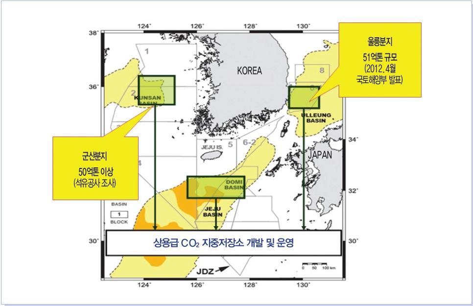해양지중저장소탐사대상및조사결과 35 참조 :