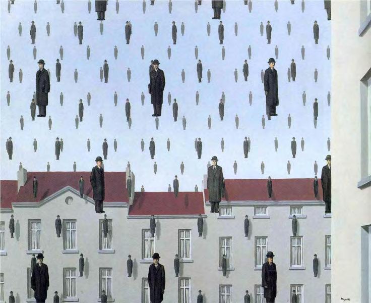 르네마그리트 René Magritte 골콩드 (Golconde) 또는겨울비,