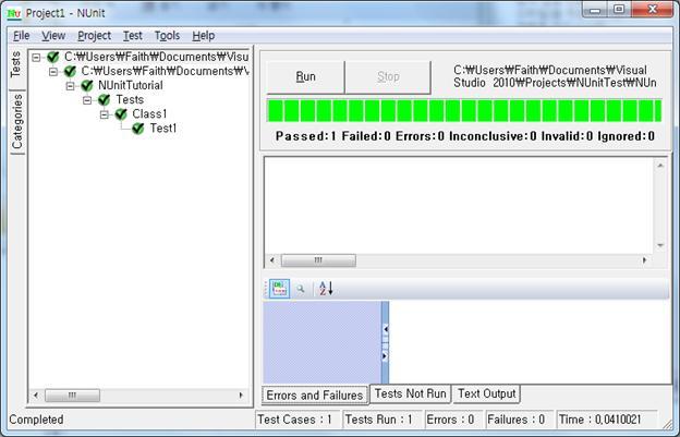 5. 도구기능소개 5.6 NUit 실행 / 결과 실행 : [ 설치폴더 ]/bin/net-2.0/nunit-x86.