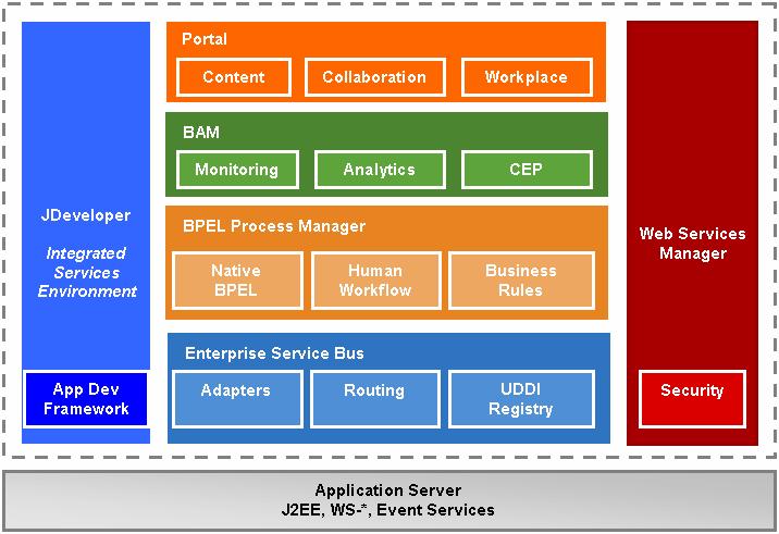 Oracle Business Activity Monitoring 5.Oracle Web Service Manager 6.