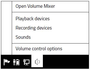 5. RAZER KRAKEN 7.1 CHROMA 사용 기본설정재생기기지정 Razer Kraken 7.1 Chroma 헤드셋을처음사용할때기기를시스템의기본설정재생기기로지정해야합니다. Windows 사용자용 1 단계 : 사운드설정을제어패널 > 하드웨어및사운드 > 오디오장치관리에서여십시오. 또는시스템트레이의사운드아이콘을오른쪽클릭하여재생장치를선택할수있습니다.