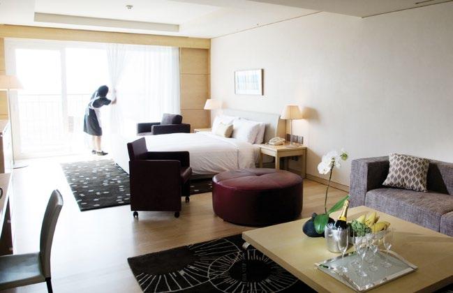 A studio type, spacious room, the Ocean Suite provides the best view, capturing the view of Jeju