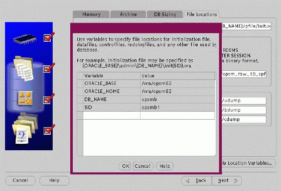 device name for the location of the server parameter file (spfile) must be entered.