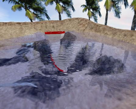 물 렌더링 알고리즘 개요 픽셀 쉐이더에서 물 시뮬레이션 텍스쳐로 렌더링 (D3DFMT_A16B16G16R16F) 굴절 및 반사 맵 렌더링 물 표면