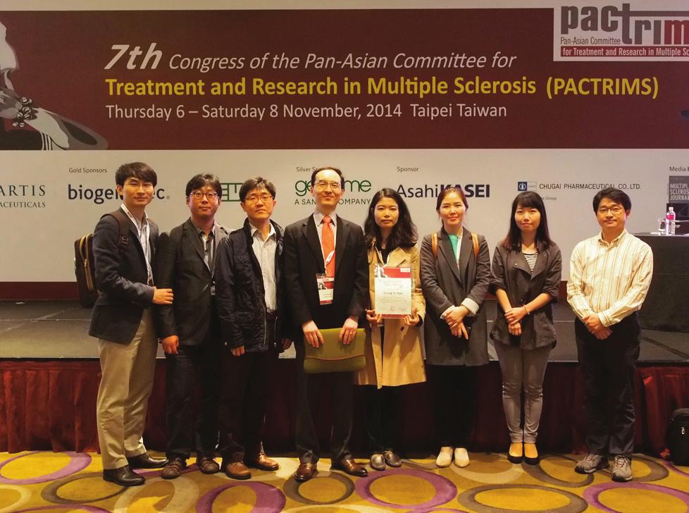 THE WINDOW OF MULTIPLE SCLEROSIS 이번 PACTRIMS의주된관심사는아시아지역에서많이발생하는시신경척수염범주질환 (neuromyelitis optica spectrum disorder, NMOSD) 에관한내용과다발성경화증의악화에관여하는병태생리, 그리고새로운치료법에대한내용이었다.