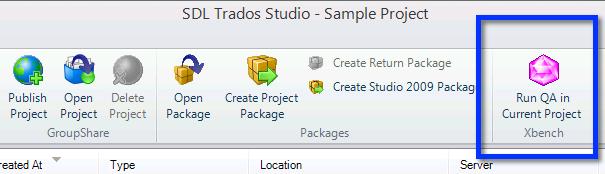 5 제 2 장 플러그인사용하기 사용자가 ApSIC Xbench Plugin 이설치된 SDL Trados Studio 를열었을때처음받는알림은 "Projects"( 프로젝트 ) 보기의새로운게스트리본일것입니다.