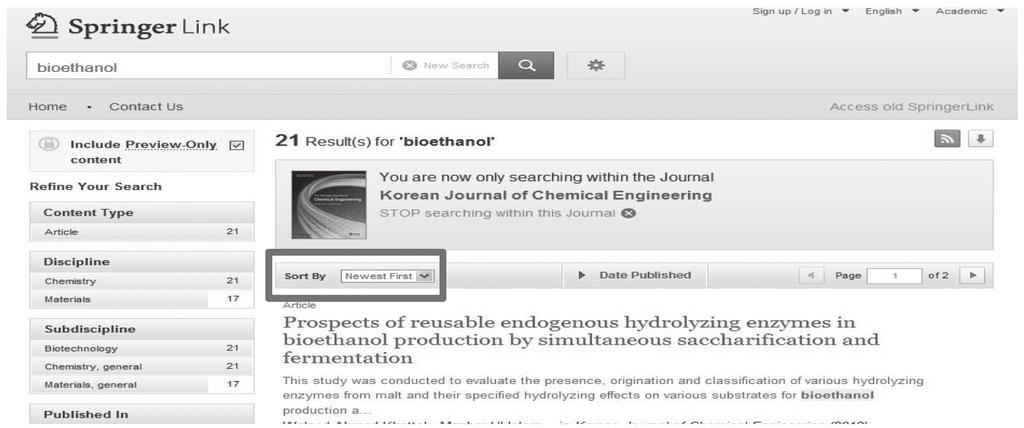 Write a terminology (for example: bioethanol ) which you want to search in the box of