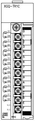 제 7 장입출력모듈 7.3.11 8 점트랜지스터출력모듈 ( 독립접점 ) 형명 트랜지스터출력모듈 규격 XGQ-TR1C 출력점수 8 점 절연방식 포토커플러절연 정격부하전압 DC 12 / 24V 사용부하전압범위 DC 10.2 ~ 26.4V 최대부하전류 2A / 1 점 Off 시누설전류 0.