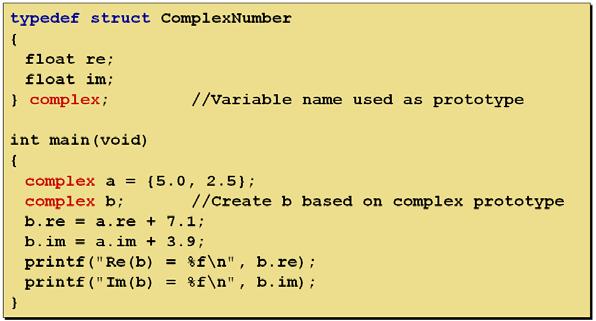 a라는이름으로메모리영역에할당하게된다. 또한, main() 함수에서상기 complex라는구조체의형태로 8바이트로구성된구조체 b를메모리영역에할당하게된다.