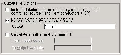 Design Tool Menu : Tool Palettes DC Sensitivity Analysis Profile PSpice > New Simulation Profile or or Simulation settings Window