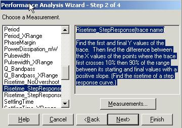 Performance Analysis 3 Risetime_StepResponse(trace name) Performance analysis Wizard OK 4 Goal Goal Function Wizard Goal Goal Function Function L