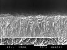 Thickness distribution of SiC layer deposited on 25 cm graphite substrate at 1300 for 4 h.