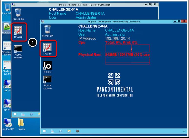 해당바로가기인 chg-01a.rdp 및 chg-04a.rdp 를사용하여 'challenge-01a' 가상머신과 'challenge-04a' 가상머신모두에대한원격데스크톱을엽니다.