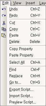 OZ Application Designer User's Guide (Edit) [Edit]. Undo (Ctrl+Z).