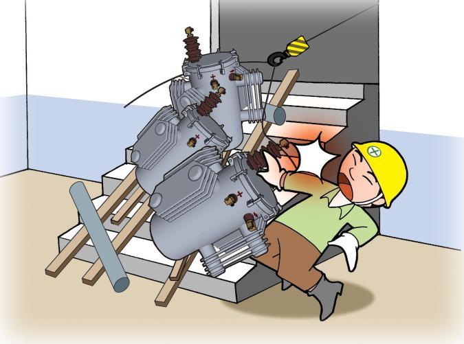 사례 1. 계단으로변압기운반작업중전기공깔림 1 재해발생원인 작업방법불량