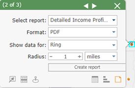 사이트맵보고서스타일은 PDF 형식으로만제공됩니다. 5. 데이터표시영역드롭다운목록에서링, 운전시간또는운전거리를선택합니다. 6. 보고서의반경및단위를지정합니다. 마일, 킬로미터, 피트또는미터를선택합니다.